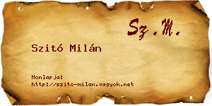 Szitó Milán névjegykártya