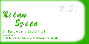 milan szito business card